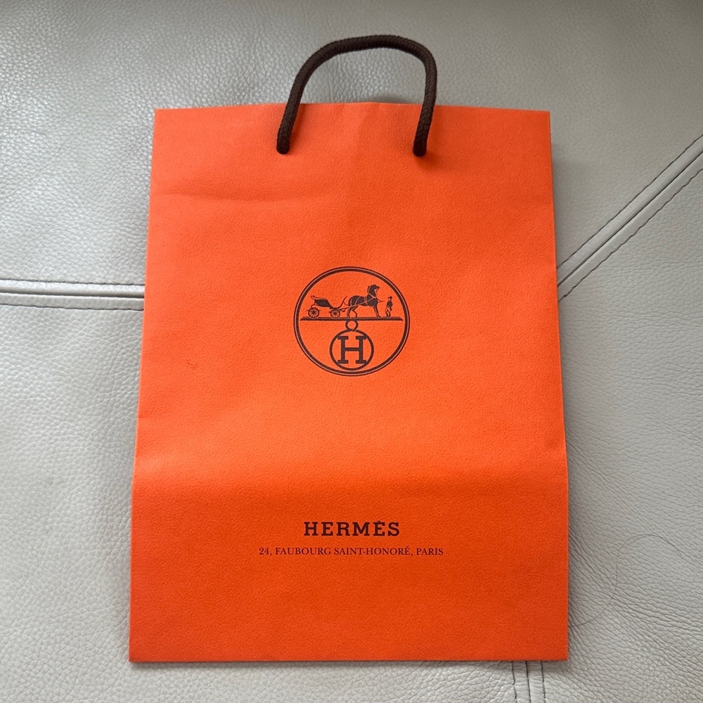 Hermes orange shopping bag
